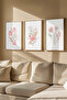 3 Piece 3D Poster Painting Set with Real Wood Frame