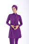 Women's Uzunkol Zippered Hijab Swimsuit - Solid Color 38-52 - 5