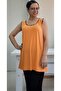 Piped Detail cotton Viscose t- jersey with orange piping detail. - 2