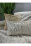 Rabbit Plush Silver Foil Printed Sofa Cover & Shawl - Cream. - 3