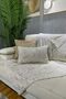 Rabbit Plush Gold Foil Printed Sofa Cover & Shawl - Cream