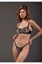 Black Sword Model Brode Underwire Lace Bralet Double Set