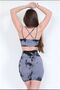 Seamless Push-Up Recovery Tie-Dye Pattern Sports Shorts Bra Set - 2