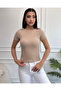 Women's Cream Crew Neck Epaulet Ribbed Knitted Blouse - 3