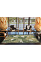 Leaf Green Planted Modern Patterned Decorative Washable Carpet Miravip8303 - 3