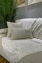 Rabbit Plush Gold Foil Printed Sofa Cover & Shawl - White