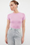 Pembe Viskoz/Yumuşak Kumaş Vücuda Oturan Esnek Örme Bluz TWOSS24BZ00296 - 2