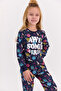 Rolypoly Awsome Girls Navy Blue Pajama Set for Girls - 3