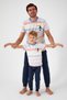 Rolypoly Bird Pattern Cream Boy Short Sleeve Pajama Set