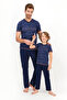 Men's Indigo Dark Short Sleeve Pajama Set - Lost In Paradise - 2