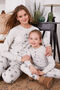 Love You More Than Beige Melange Girl's Long Sleeve Pajama Set - 2