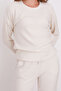 Cream Women's Knitwear Long Sleeve Pajama Set - 3