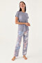 Leaf Purple Women's Short Sleeve Pajama Set - 3