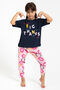 2800 Big Thanks Navy Blue Girls' Pajama Set - 3
