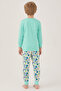 طقم بيجامة Rolypoly Shooting Star Green Boy بأكمام طويلة - 4