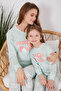 Rolypoly Natural Power Water Green Women's Long Sleeve Pajama Set - 2