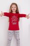 Rolypoly My Favorite Color Is Northern Nights Red Girl's Long Sleeve Pajama Set - 3