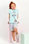 Rolypoly Really Mermaid Nile Green Crew Neck Girls' Capri Set