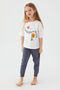 Rolypoly Positive and Happy Cream Girls' Short Sleeve Pajama Set - 3