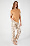 Vivid Color Light Brown Women's Short Sleeve Pajama Set