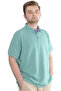 Men's Polo Neck Embroidered T-Shirt - Oversize, Green, Mode XL 20553 - 3