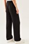Women's Black Elastic Waist Ayrobin Summer Palazzo Trousers - 3