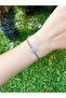 Mint Green Glass Square Cube Brown Rope Bracelet - 2