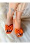 BOW ORANGE Glittery EXCLUSIVE PATENT PATENT LEATHER HEEL SLIPPERS WITH BOW Slipper - 5