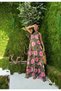 Women's Halter Neck Comfortable Cut Floral Rose Leopard Dress