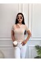 Women's Cream Window Detailed Corded Fabric Knitted Blouse - 4
