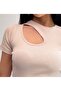Women's Cream Window Detailed Corded Fabric Knitted Blouse - 5