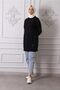 Organic Cotton Crew Neck Above Knee Black Tunic/Sweatshirt 30644 - 6