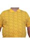 Men's Large Size Polo Neck Triangle Printed T-Shirt 24450 Yellow - 3