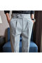 Men's Italian Cut Fabric Trousers - Waist Buttoned, Old Money Style - 3