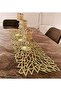 1 Piece Table Runner/Shimmering/120X33Cm/Gold Glittery Leather (2 Leaves, 2 Flower Motifs Gift)
