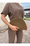 Zippered Straw Jute Vegan Clutch Bag