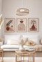 3 Piece 3D Poster Painting Set with Real Wood Frame