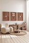 3 Piece 3D Poster Painting Set with Real Wood Frame