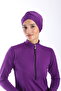 Women's Uzunkol Zippered Hijab Swimsuit - Solid Color 38-52 - 6