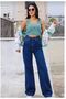 Jorde Women's Gray Stretch Fabric Baggy Wide-Leg Jeans Anthracite Denim Pants - 2