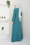 Stylish Quality Elegant Ferace WATER GREEN ABAYA PARDES with Stone Embroidery from Arm and Length - 5