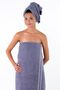 100% Cotton Anthracite Colored Bath Towel and Head Towel Set - 2
