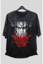 Oversize Aot Eren Yeager Attack on Titan Form Printed Washed T-Shirt, Unisex Anime Printed Vintage T-Shirt
