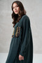 Emerald Silk Tunic with Pocket Detail, Model 35005 - 5