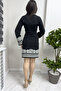 Women's Long Sleeve Embroidery Embroidered Dress Beige, Black - 4