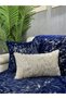 Rabbit Plush Silver Foil Printed Sofa Cover & Shawl - Navy Blue - 3