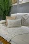 Rabbit Plush Gold Foil Printed Sofa Cover & Shawl - Cream - 4