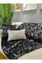 Rabbit Plush Silver Foil Printed Sofa Cover & Shawl - Black - 2