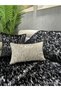 Rabbit Plush Silver Foil Printed Sofa Cover & Shawl - Black - 3
