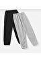 DOUBLE Jogger Sweatpants-Black And Gray Rubber Leg 3 threads - 3